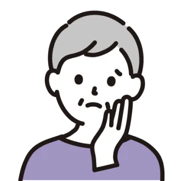 悩んでいる女性のイラスト